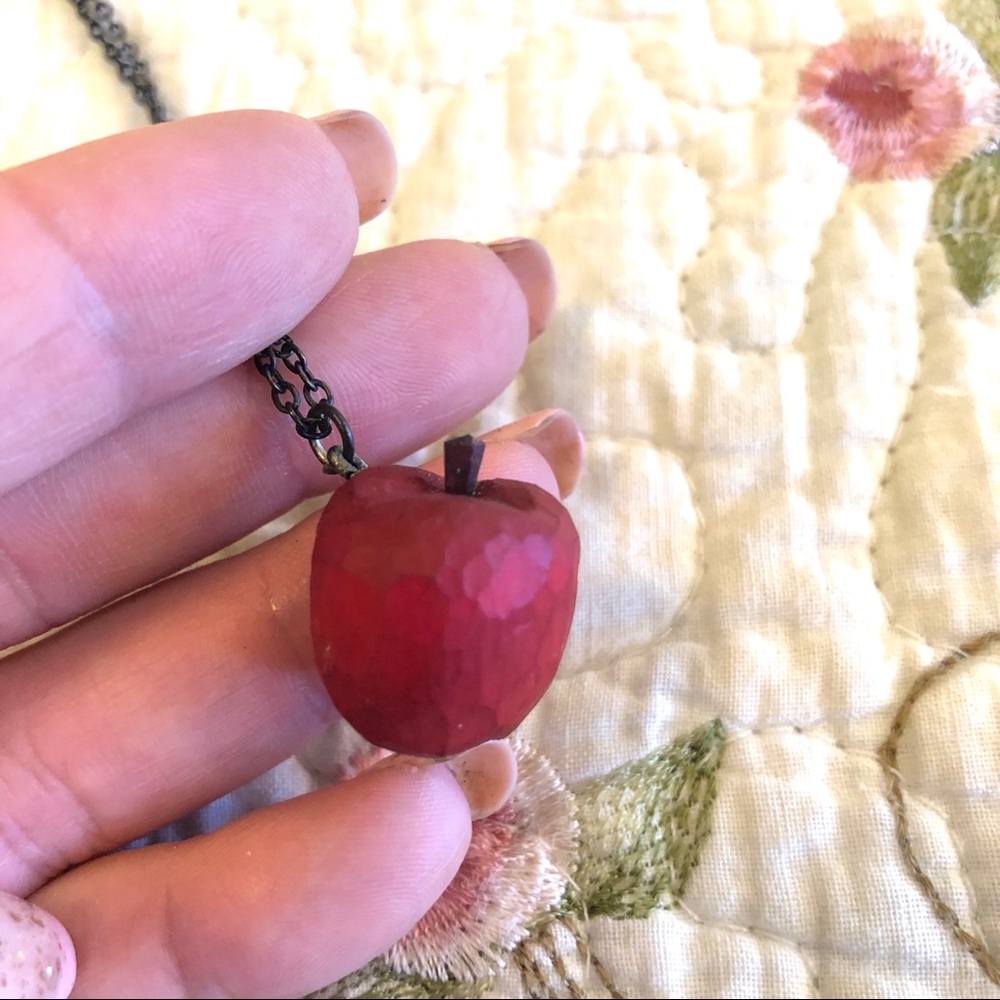 Handmade wooden apple necklace 🍎